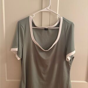 Women's Green Top with White Trim